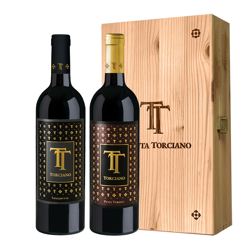 SANGIOVESE and PETIT VERDOT  Case  - 2 btls Including wood box