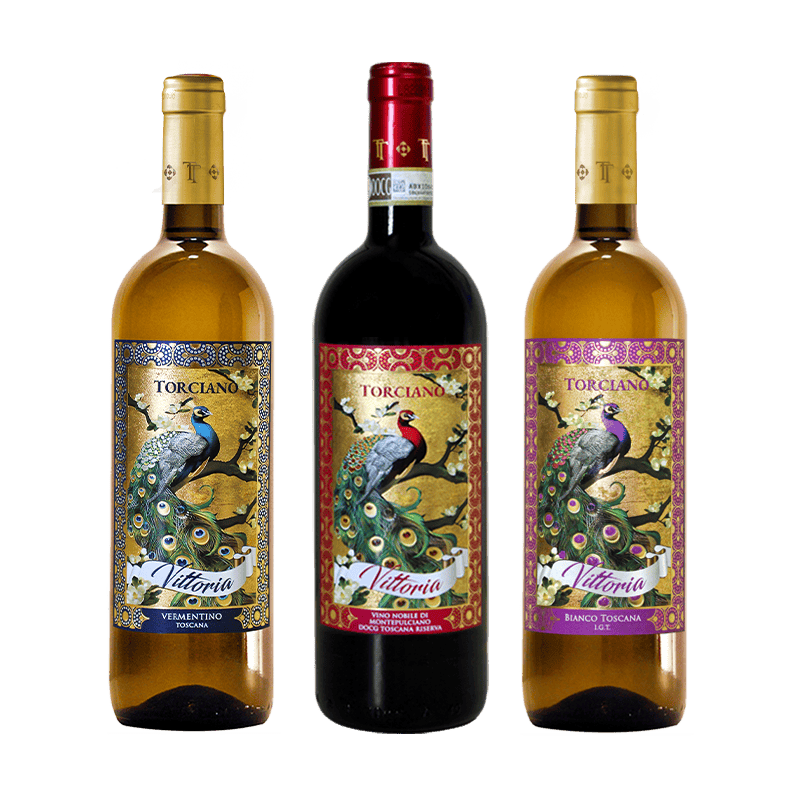 "Vittoria Peacock Collection" - Vermentino, White Tuscan Blend, Nobile Riserva 